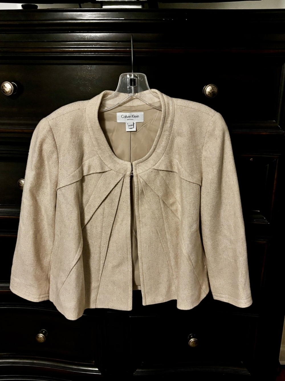 Calvin Klein Pleated Lightly Sparkled Peticoat Type Blazer